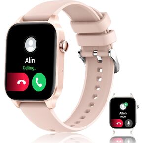 Smart Watch Women 1.85" Slim Fitness Smartwatch Tracker With Bluetooth Call(answer/make call), Notifications, Android Waterproof Tracker, Heart Rate/Spo2/BP/Sleep Monitor, iPhone Compatible(Pink) in Saudi Arabia