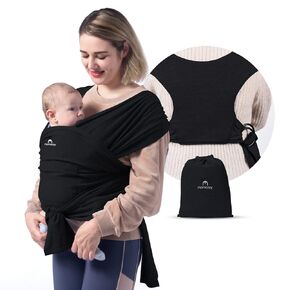 Momcozy Baby Carrier AirMesh - The Perfect Summer Sling for Newborns to Toddler 8-35 lbs - Cooling Fabric Baby Wrap, Lightweight, Ergonomic, and Easy to Wear, Beige