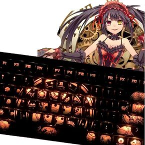 Transparent Design keycap Series PBT Dye Upgrade 108 Keycap Set OEM Profile Keycaps Keyset with Puller for Cherry Mx Gateron Kailh Switch Mechanical Keyboard (Tokisaki Kurumi)