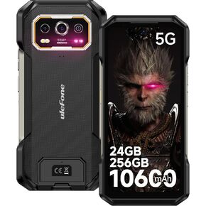Ulefone Armor 27 Pro 5G Rugged Phone, 64MP+50MP+50MP Triple Real Camera, 24GB+256GB MTK Dimensity 6300, 10600mAh(33W), 30W Wireless Charging, 6.78" FHD+ 120Hz Corning Gorilla Screen, Android 14
