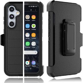Tekcoo Case for Galaxy A35 5G | SM-A356 with [Built-in Screen Protector] Holster Locking Belt Clip [Military Grade 12FT Drop Tested] Full Body Carrying Cover for Samsung Galaxy A35 5G [Blue]