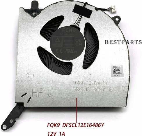BestParts New Genuine CPU+GPU Cooling Fan Replacement for Lenovo Legion Pro 5 16IRX8 (Type: 82WK), P/N: DFSCL12E16486Y FQK9, DFSCL12E06486Y FQK8 in Saudi Arabia
