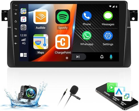 2+64G ستيريو سيارة أندرويد لسيارات BMW E46 3 Series 1999-2005 مع Carplay Android Auto Mirror Link 9 بوصة تعمل باللمس FM RDS HiFi Bluetooth WiFi GPS+Camera&MIC in Saudi Arabia