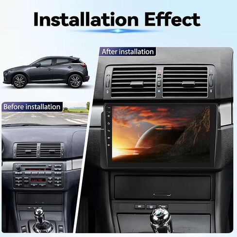 2+64G ستيريو سيارة أندرويد لسيارات BMW E46 3 Series 1999-2005 مع Carplay Android Auto Mirror Link 9 بوصة تعمل باللمس FM RDS HiFi Bluetooth WiFi GPS+Camera&MIC in Saudi Arabia