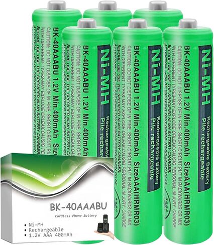 4Pack BK-40AAABU Ni-MH AAA Rechargeable Batteries 1.2V AAA Ni-MH Rechargeable Batteries 400mah for Panasonic Cordless Phones, Remote Controls, Electronics in Saudi Arabia