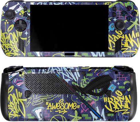 غلاف لامع لامع متوافق مع Asus ROG Ally X - Blue Hexa Camo - غطاء لاصق واقٍ من الفينيل 3M ممتاز - سهل الاستخدام | صُنع في الولايات المتحدة الأمريكية بواسطة MightySkins in Saudi Arabia