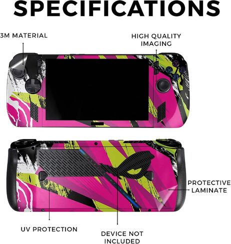 غلاف لامع لامع متوافق مع Asus ROG Ally X - Blue Hexa Camo - غطاء لاصق واقٍ من الفينيل 3M ممتاز - سهل الاستخدام | صُنع في الولايات المتحدة الأمريكية بواسطة MightySkins in Saudi Arabia