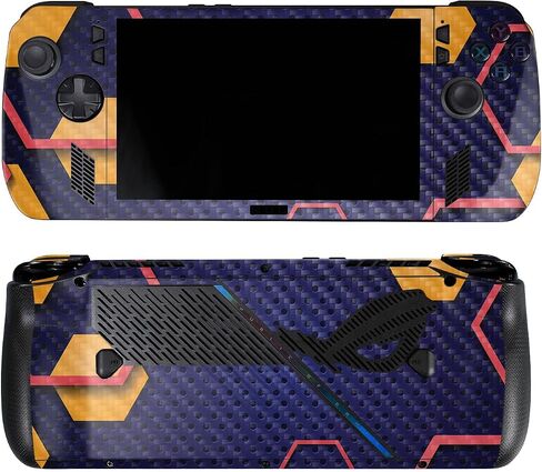 غلاف لامع لامع متوافق مع Asus ROG Ally X - Blue Hexa Camo - غطاء لاصق واقٍ من الفينيل 3M ممتاز - سهل الاستخدام | صُنع في الولايات المتحدة الأمريكية بواسطة MightySkins in Saudi Arabia