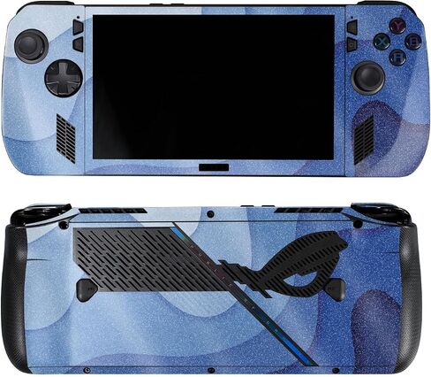 Glossy Glitter Skin Compatible with Asus ROG Ally X - Papercraft Blue - Premium 3M Vinyl Protective Wrap Decal Cover - Easy to Apply | Crafted in The USA by MightySkins in Kuwait