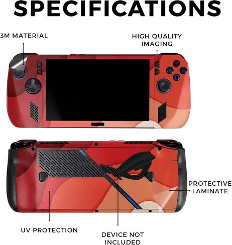 Glossy Glitter Skin Compatible with Asus ROG Ally X - Papercraft Blue - Premium 3M Vinyl Protective Wrap Decal Cover - Easy to Apply | Crafted in The USA by MightySkins in Kuwait