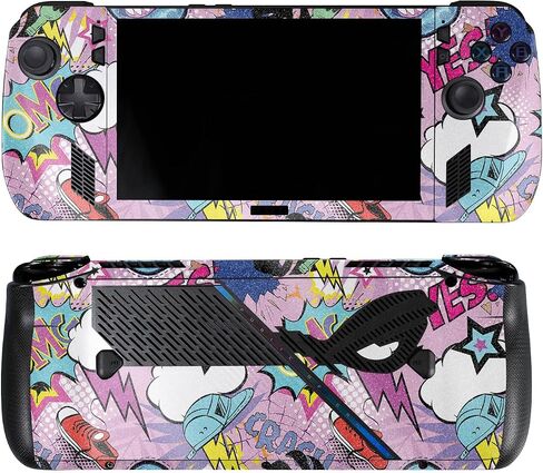 Glossy Glitter Skin Compatible with Asus ROG Ally X - Papercraft Blue - Premium 3M Vinyl Protective Wrap Decal Cover - Easy to Apply | Crafted in The USA by MightySkins in Kuwait