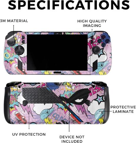 Glossy Glitter Skin Compatible with Asus ROG Ally X - Papercraft Blue - Premium 3M Vinyl Protective Wrap Decal Cover - Easy to Apply | Crafted in The USA by MightySkins in Kuwait