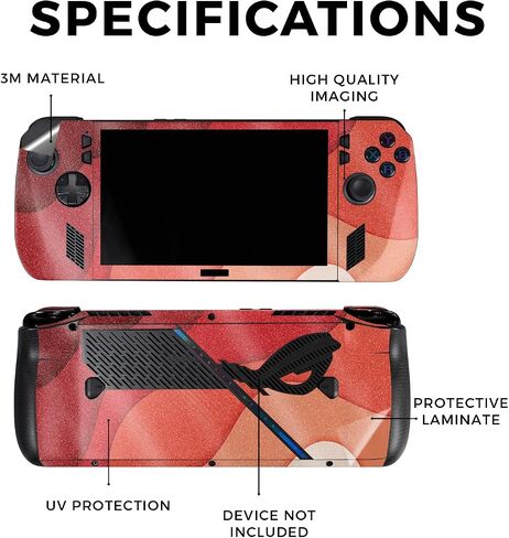 Glossy Glitter Skin Compatible with Asus ROG Ally X - Papercraft Blue - Premium 3M Vinyl Protective Wrap Decal Cover - Easy to Apply | Crafted in The USA by MightySkins in Kuwait