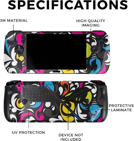 Skin Compatible with Asus ROG Ally X - Swirly - Premium 3M Vinyl Protective Wrap Decal Cover - Easy to Apply | Crafted in The USA by MightySkins in Kuwait