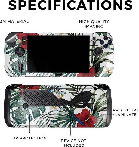 Skin Compatible with Asus ROG Ally X - Tropical Hibiscus - Premium 3M Vinyl Protective Wrap Decal Cover - Easy to Apply | Crafted in The USA by MightySkins in Saudi Arabia
