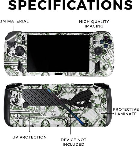 Skin Compatible with Asus ROG Ally X - Gold Dazzle - Premium 3M Vinyl Protective Wrap Decal Cover - Easy to Apply | Crafted in The USA by MightySkins in Saudi Arabia