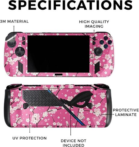 Skin Compatible with Asus ROG Ally X - Tropical Hibiscus - Premium 3M Vinyl Protective Wrap Decal Cover - Easy to Apply | Crafted in The USA by MightySkins in Saudi Arabia