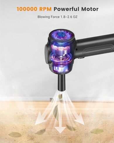 Compressed Air Duster for Computer, Electric air Duster for Keyboards Cars Laptop, 3 Gear Air Blower with LED Light in Saudi Arabia