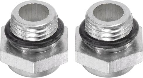 HARFINGTON 2pcs Air Compressor Oil Sight Glass 14 x 1.5mm Male Thread Liquid Level Gauge Aluminum Alloy Hex Head Oil Indicator Window with O-Ring for Air Compressor Gearbox Tanks, Silver in Kuwait
