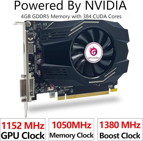 بطاقة رسومات فيديو GT 1030 سعة 4 جيجابايت GDDR4 وحدة معالجة الرسومات نظام تبريد بمروحة واحدة HDMI/DVI-D، DirectX 12، PCI Express 3.0، بطاقة فيديو لألعاب الكمبيوتر، وحدة معالجة الرسومات لسطح المكتب، تدعم 4K in Kuwait