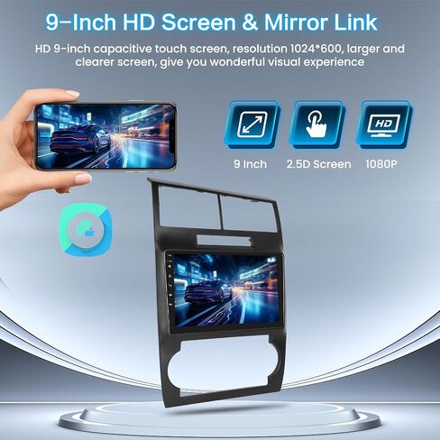 [2+64GB] Inefala Android 13 Car Stereo for Dodge Charger/Magnum 2005 2006 2007, 9" Touch Screen with Wireless Carplay Android Auto, GPS Bluetooth WiFi SWC USB RCA Canbus MIC Backup Camera in Saudi Arabia