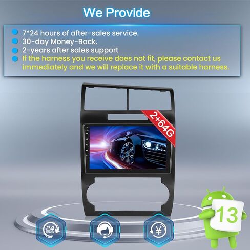 [2+64GB] Inefala Android 13 Car Stereo for Dodge Charger/Magnum 2005 2006 2007, 9" Touch Screen with Wireless Carplay Android Auto, GPS Bluetooth WiFi SWC USB RCA Canbus MIC Backup Camera in Saudi Arabia