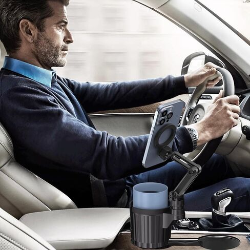 حامل أكواب مغناطيسي للهاتف للسيارة، حامل أكواب مغناطيسي للسيارة، حامل هاتف 2 في 1 للسيارة متوافق مع iPhone 12 وما فوق، حافظة مغناطيسية وجميع الهواتف ومعظم الزجاجات in Kuwait