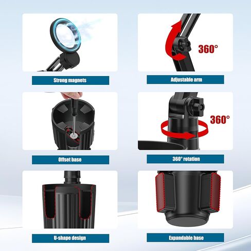 حامل أكواب مغناطيسي للهاتف للسيارة، حامل أكواب مغناطيسي للسيارة، حامل هاتف 2 في 1 للسيارة متوافق مع iPhone 12 وما فوق، حافظة مغناطيسية وجميع الهواتف ومعظم الزجاجات in Kuwait