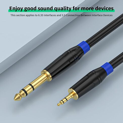 (1 حزمة 5 أقدام 1/8 إلى 1/4 كابل ستيريو 3.5 مم TRS إلى 6.35 مم كابل صوت، كمبيوتر محمول، أجهزة المسرح المنزلي، مكبر الصوت ومكبرات الصوت in Kuwait