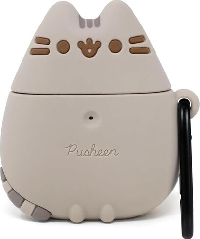غطاء واقي من السيليكون لطيف iFace x Pusheen مصمم لحافظة AirPods 1/2 [يتضمن مشبك حلقة تسلق] [متوافق مع الشحن اللاسلكي] - واقف in Saudi Arabia