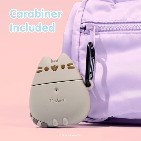 غطاء واقي من السيليكون لطيف iFace x Pusheen مصمم لحافظة AirPods 1/2 [يتضمن مشبك حلقة تسلق] [متوافق مع الشحن اللاسلكي] - واقف in Saudi Arabia