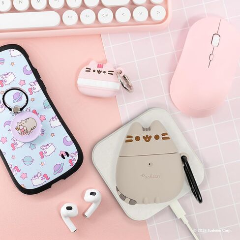 غطاء واقي من السيليكون لطيف iFace x Pusheen مصمم لحافظة AirPods 1/2 [يتضمن مشبك حلقة تسلق] [متوافق مع الشحن اللاسلكي] - واقف in Saudi Arabia