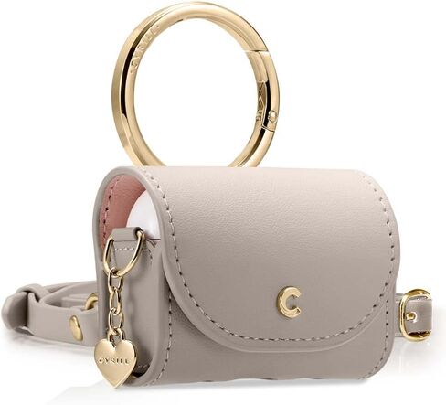 CYRILL Mini Bag Compatible with Airpods Pro (2019), Airpods Pro 2 (2022) for Women, Cute Leather Case Cover with Crossbody Strap - Black in Saudi Arabia