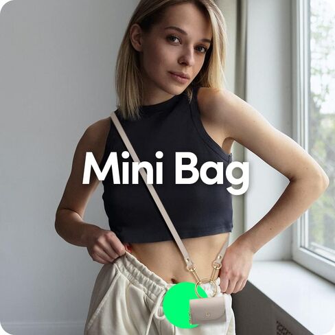 CYRILL Mini Bag Compatible with Airpods Pro (2019), Airpods Pro 2 (2022) for Women, Cute Leather Case Cover with Crossbody Strap - Black in Saudi Arabia