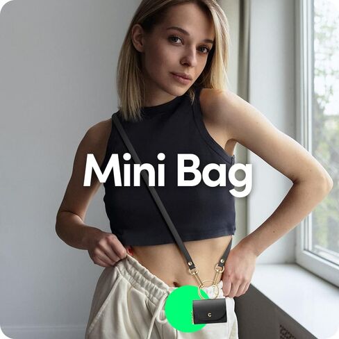 CYRILL Mini Bag Compatible with Airpods Pro (2019), Airpods Pro 2 (2022) for Women, Cute Leather Case Cover with Crossbody Strap - Black in Saudi Arabia