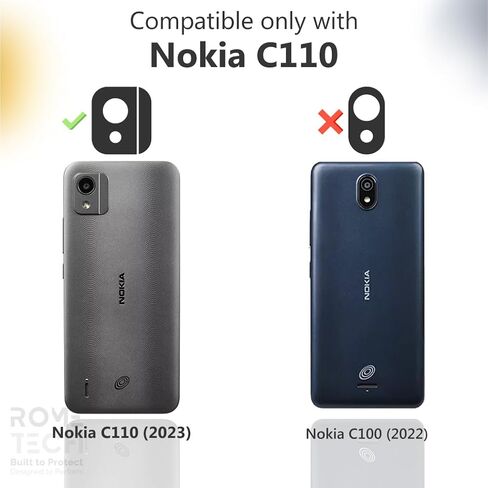 for Nokia C110 Case with Belt Clip Holster, Kickstand Slim Cover Phone Case for C110 - Black in Saudi Arabia