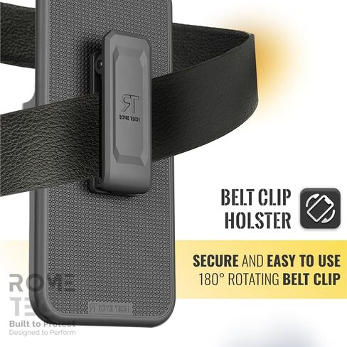 for Nokia C110 Case with Belt Clip Holster, Kickstand Slim Cover Phone Case for C110 - Black in Saudi Arabia
