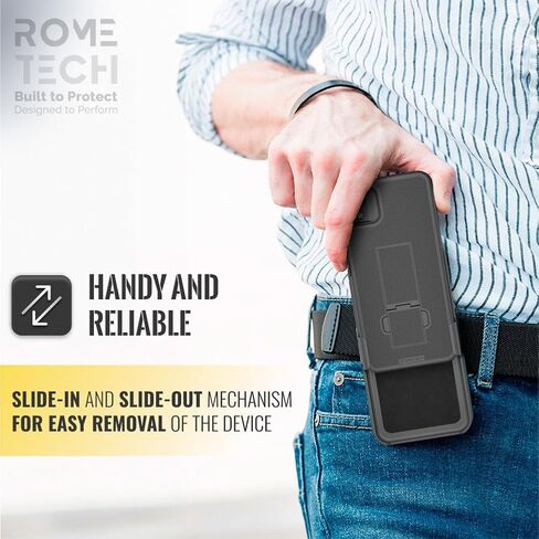 for Nokia C110 Case with Belt Clip Holster, Kickstand Slim Cover Phone Case for C110 - Black in Saudi Arabia