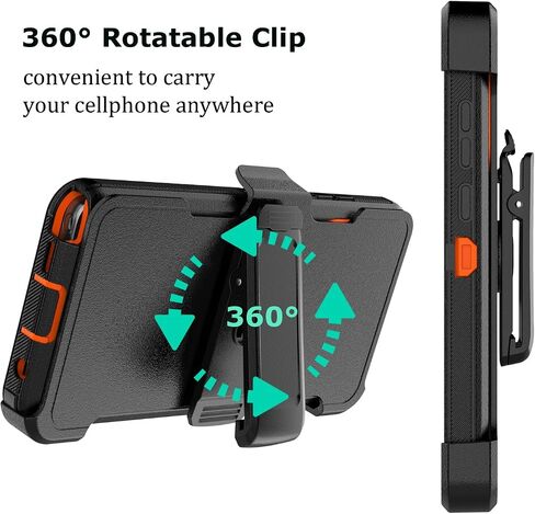 حافظة Takfox Moto G Stylus 5G 2024، لهاتف Motorola G Stylus 2024 5G حافظة هاتف بمشبك حزام [واقي شاشة مدمج] مسند واقٍ متين وشديد التحمل مقاوم للصدمات وغطاء مقاوم للغبار - أسود/برتقالي in Kuwait