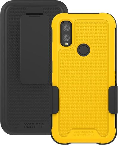 حافظة متوافقة مع هاتف Kyocera DuraSport طراز C6930. حافظة بمشبك حزام دوار شديد التحمل وحافظة متينة من مادة TPU المرنة (أسود) in Kuwait
