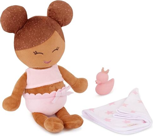 LullaBaby - دمية طفل للاستحمام مقاس 35.56 سم - شعر بني فاتح - جسم قطيفة ناعم للعب في الماء الحقيقي - ألعاب الحوض - للأطفال من عمر سنتين فما فوق - دمية حمام - طفل رضيع in Kuwait