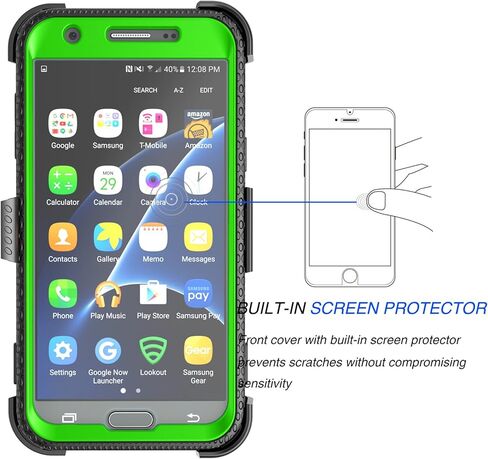 J3 Emerge / J3 Prime Case, for Samsung Galaxy J3 Mission / J3 Eclipse/Express Prime 2/ Amp Prime 2/ J3 Luna Pro Holster Clip, Tekcoo [Tshell Black] Locking Belt [Built-in Screen] Kickstand Cover in Saudi Arabia
