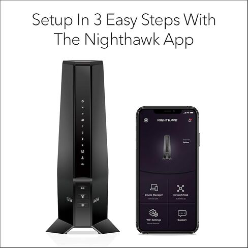 NETGEAR Nighthawk Modem Router Combo (CAX30) DOCSIS 3.1 Cable Modem and WiFi 6 Router - AX2700 6.0 Gbps - Compatible with Xfinity, Spectrum, Cox, and More - Gigabit Wireless Internet in Saudi Arabia
