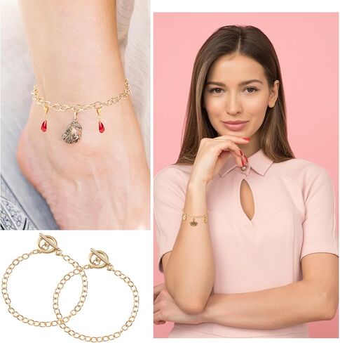 Isslly 6 PCS Bracelet Chains for Jewelry Making,Gold & Silver Chains with OT Buckle Link Chain Bracelets for Women Girls DIY Gifts in Kuwait