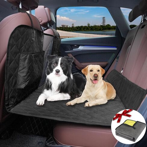 Back Seat Extender for Dogs & Dog Car Seat Cover with Hard Bottom,Non-Inflatable Car Bed-Supports up to 330lbs-Waterproof Dog Hammock for Camping & Travel, Compatible with Cars, SUVs in Saudi Arabia