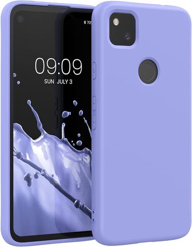 kwmobile Case Compatible with Google Pixel 4a Case - Slim Protective TPU Silicone Phone Cover - Light Lavender in Saudi Arabia