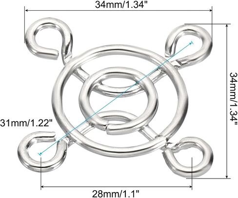 PATIKIL 35mm Fan Filter Grill with Screws, 5 Pack Chrome Plated Iron Frame Ventilator Grill Protector Mesh Dustproof Case Cover for Computer, Fan, Silver Tone in Saudi Arabia