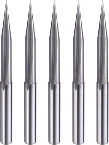 HARFINGTON 5pcs CNC V Bit 20 Degree 1/8" Shank 0.1mm Tip Engraving V Bits Carbide Chamfer End Mill with 2 Straight Flutes CNC Wood Carving Bit Tool for Wood Plywood Acrylic MDF Lettering in Saudi Arabia