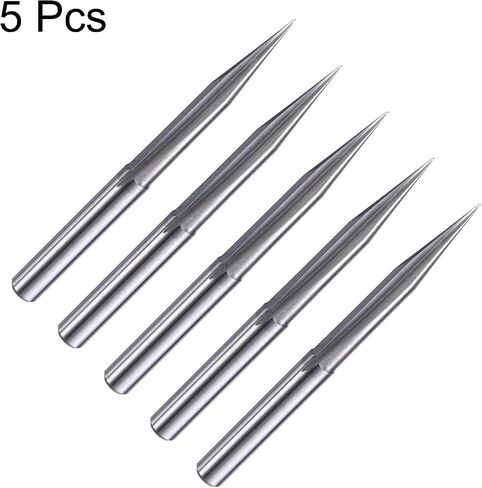 HARFINGTON 5pcs CNC V Bit 20 Degree 1/8" Shank 0.1mm Tip Engraving V Bits Carbide Chamfer End Mill with 2 Straight Flutes CNC Wood Carving Bit Tool for Wood Plywood Acrylic MDF Lettering in Saudi Arabia