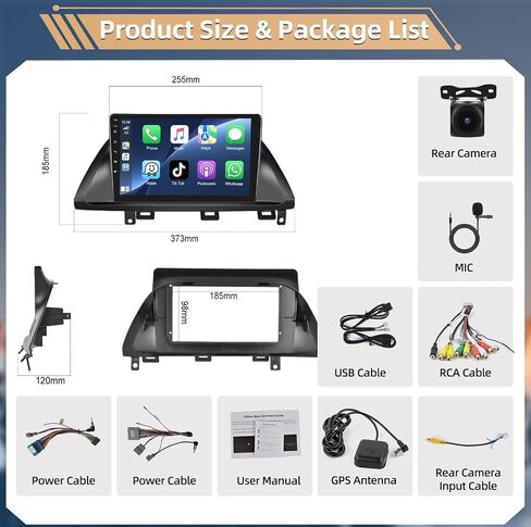 Podofo 4+64G 8 Core Car Stereo Radio for Honda Odyssey 2005-2010 with Wireless CarPlay & Android Auto 10.1" Touch Screen Bluetooth Audio with GPS Navigation Mirror Link WiFi EQ RDS Hi-Fi Backup Camera in Saudi Arabia